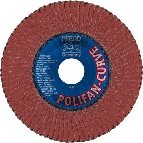 PFERD TOOLS Fächerscheibe POLIFAN® A SGP CURVE ALU D.125mm K.40 Korund A-COOL Ausf.L PFERD