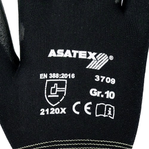 ASATEX Handschuhe Gr.10 schwarz PA m.Soft-Polyurethan ASATEX