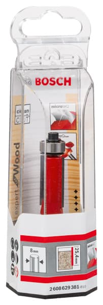 BOSCH Bündigfräser Expert for Wood, 8 mm, D1 12,7 mm, L 25,4 mm, G 71,5 mm