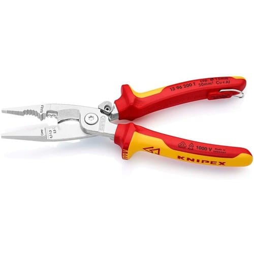 KNIPEX Elektroinstallationszange L.200mm VDE verchr.Mehrkomp.-Hüllen m.Öffnungsf.m.Öse