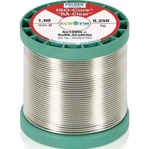 FELDER Lötdraht ISO-Core® RAClear 1mm 250g Sn100Ni+ FELDER