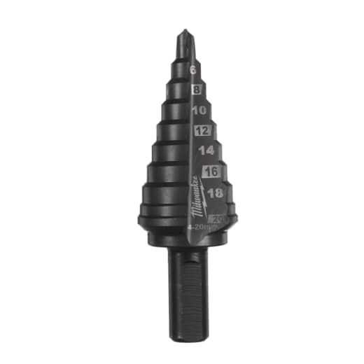 MILWAUKEE 4 bis 20 mm, 2 mm Stufen Cobalt Stufenbohrer