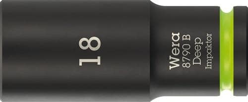 WERA Steckschlüsseleinsatz 8790 B Impaktor Deep 3/8 Zoll 18mm L.63mm WERA