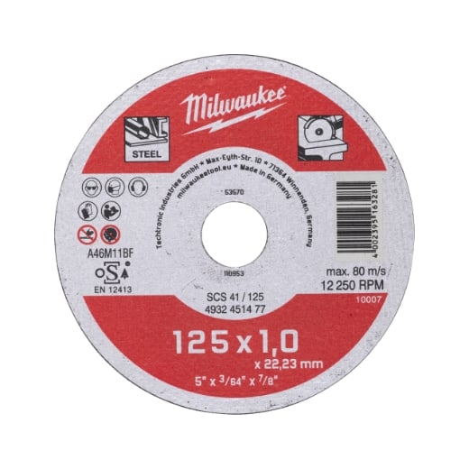 MILWAUKEE SCS41 1 mm Contractor Metalltrennscheibe Contractor 125 mm