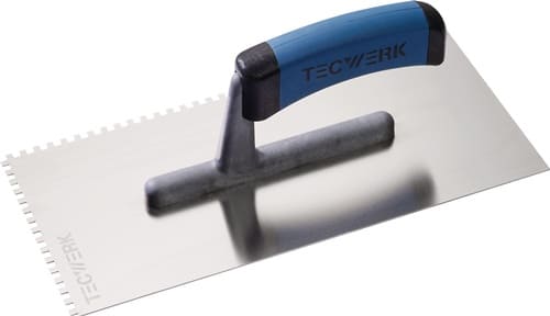 TECWERK Glättekelle L.280mm B.130mm Zahn 4x4 VA S.0,7mm TECWERK