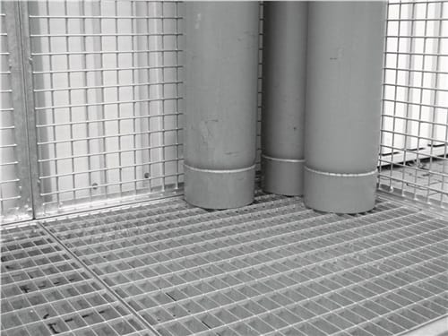 BAUER Gitterrostboden f.Gasfl.-Container B 1085 x T 1085mm STA verz.