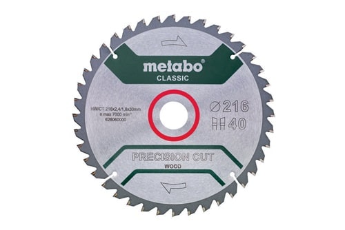 METABO Kreissägeblatt cordless cut wood classic AD 216mm Z.40 Bohr.30mm Schnitt-B.2,4mm