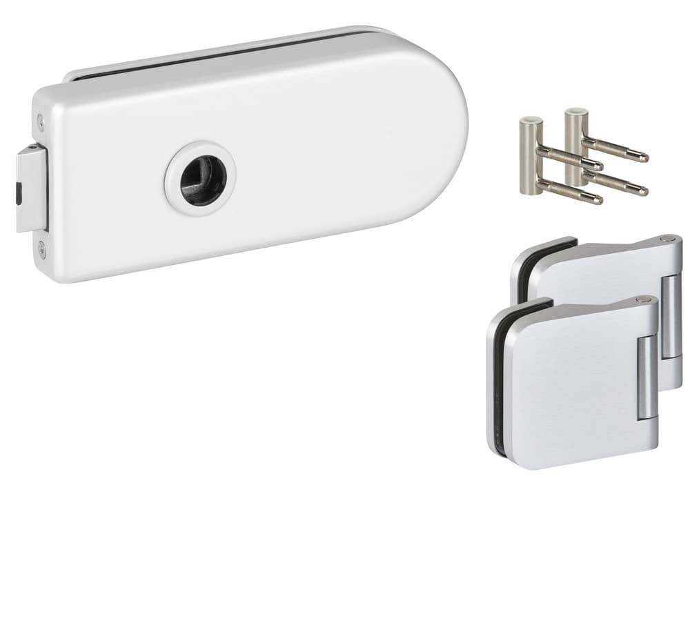 HERMAT Ganzglastürschloss-Set VENEZIA 6011/6315/HZ, Aluminium