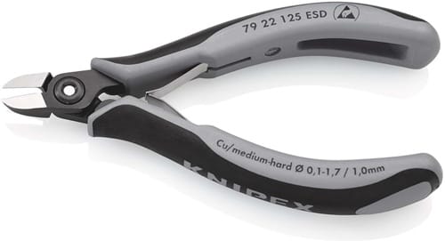 KNIPEX Präzisions-Elektronik-Seitenschneider L.125mm Form 2 Facette nein pol.