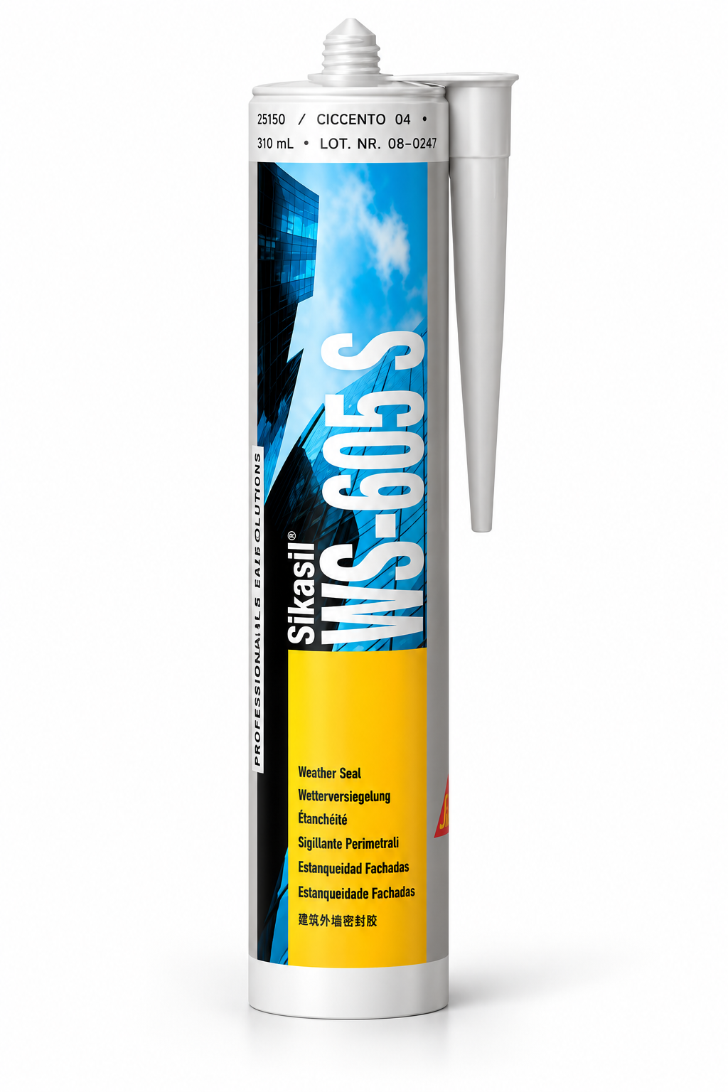 Sikasil WS-605 S – Witterungsbeständiger Silikondichtstoff, 300 ml, schwarz.