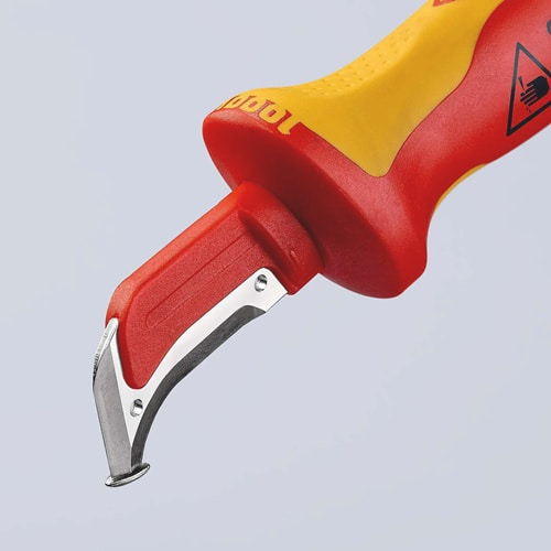 KNIPEX Abmantelungsmesser L.180mm Klingen-L.38mm VDE Mehrkomponentengriff KNIPEX