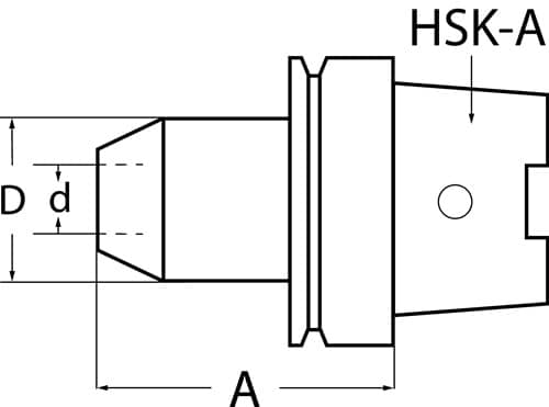 TECWERK Flächenspannfutter DIN 69893A Weldon Spann-D.16mm HSK-A63 A.-L.80mm TECWERK