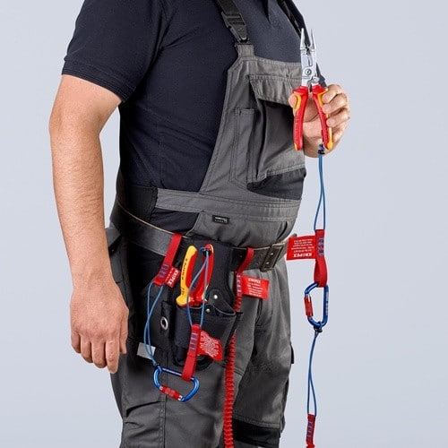 KNIPEX Materialkarabiner L.81mm m.Schraubverschluss blau besch.KNIPEX
