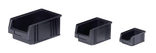 LA-KA-PE Sichtlagerkasten L230/205xB150xH125mm PP leitfähig schwarz 25 St/Karton