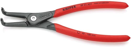 KNIPEX Außensicherungsringzange A 31 f.Wellen D.40-100mm 90Grad gew.L.210mm KNIPEX