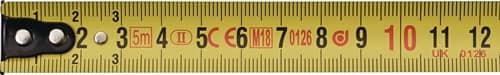 Taschenrollbandmaß L.8m B.25mm mm/cm EG II Ku.CR TECWERK