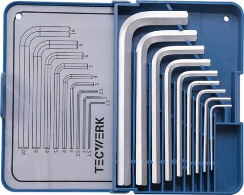 TECWERK Winkelschraubendrehersatz 9-tlg.Klappkassette SW 1,5-10mm kurz S2-Stahl TECWERK