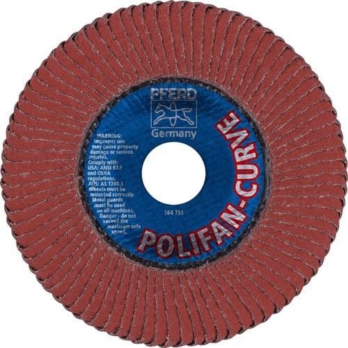 PFERD TOOLS Fächerscheibe POLIFAN® A SGP CURVE ALU D.125mm K.40 Korund A-COOL Ausf.L PFERD