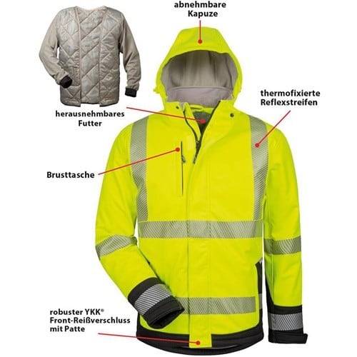 ELYSEE Warnschutz-Softshelljacke Melvin Gr.M gelb/schwarz ELYSEE