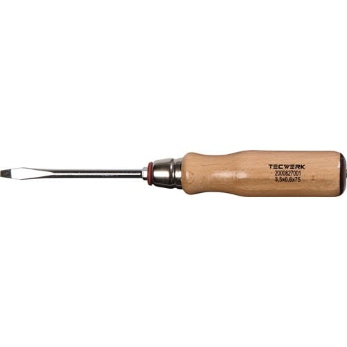 TECWERK Schraubendreher Schneiden-B.3,5mm Klingen-L.75mm Holzgr.Rundkl.6KT.-Ans.TECWERK