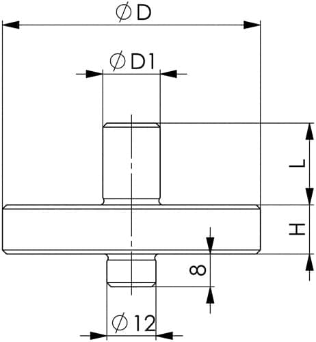 AMF Schraubbockaufsatz Nr.6443 Einsteckzapfen-D.12mm Fixierzapfen AD 63mm AMF