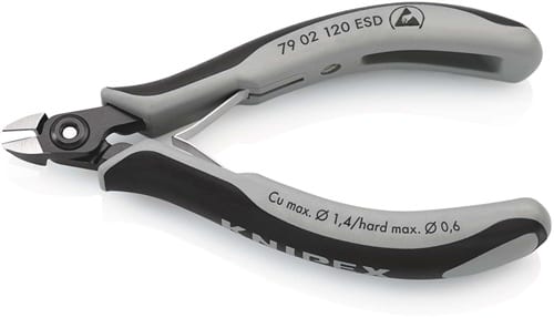 KNIPEX Präzisions-Elektronik-Seitenschneider L.120mm Form 0 Facette ja,sehr kl.pol.