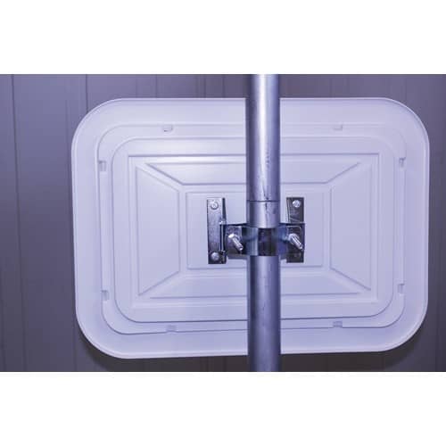 DANCOP Verkehrsspiegel H600xB800mm Kunststoff,rot/weiß 22m DANCOP