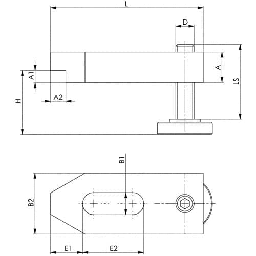 AMF Spanneisen Nr.6314AV f.T-Nut 16+18mm L.125mm AMF