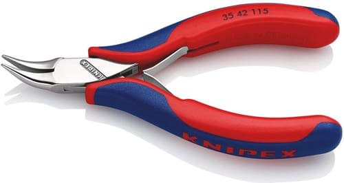 KNIPEX Elektronik-Greifzange Gesamt-L.115mm flachrunde Backen Form 4 Mehrkomp.-Hüllen
