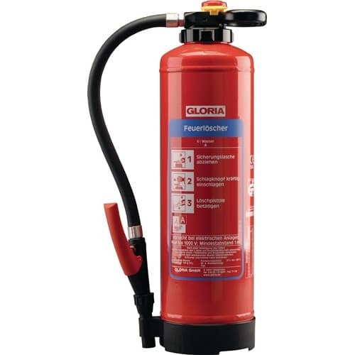 GLORIA Wasserfeuerlöscher 6 kg aufladb.Brandkl.34 A m.Wandh.