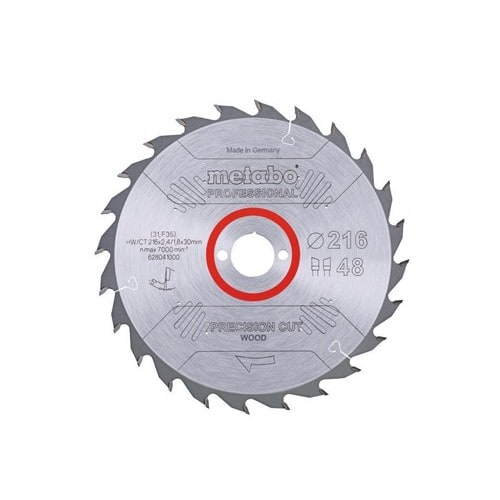 METABO Kreissägeblatt precision cut wood professional D216xB2,4xBohrung30mm 48Z. WZ