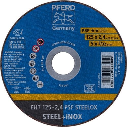 PFERD TOOLS Trennscheibe PSF STEELOX D125x2,4mm ger.INOX Bohr.22,23mm PFERD