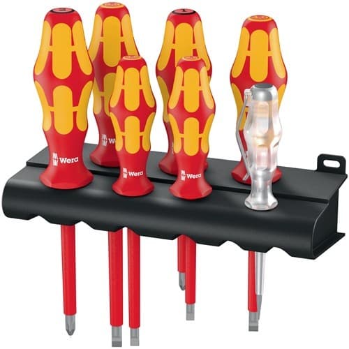 WERA Schraubendrehersatz 160 i/165 i/7 7-tlg.Schlitz/PZD m.Wandhalterung VDE WERA