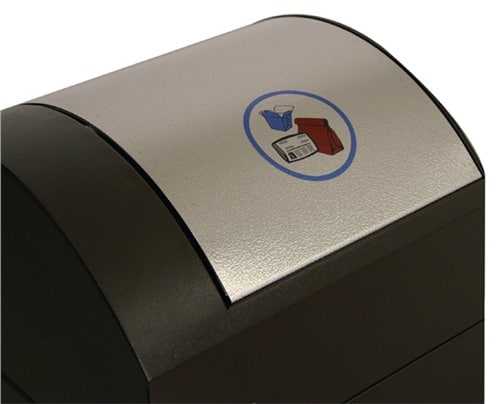 STUMPF Wertstoffsammler H975xB860xT320mm Inh.3 x 45l Soft-Mocca Klappen VA