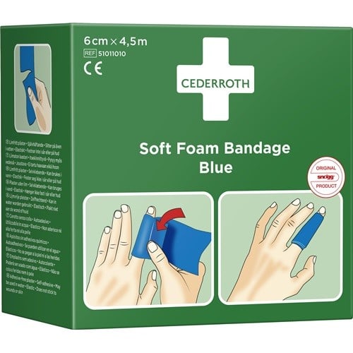 CEDERROTH Soft Foam Bandage selbsthaftend elastisch,blau Rl.6cmx4,5m CEDERROTH