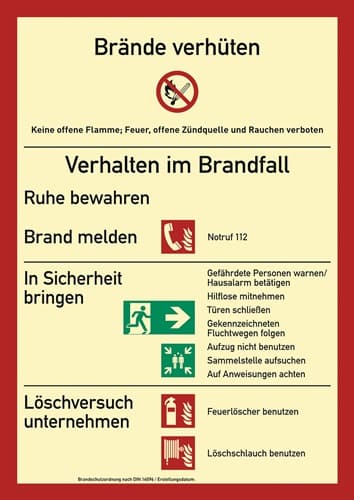 Nordwest Brandschutzzeichen DIN EN ISO 7010 L210xB297mm Brandschutzordnung Ku.