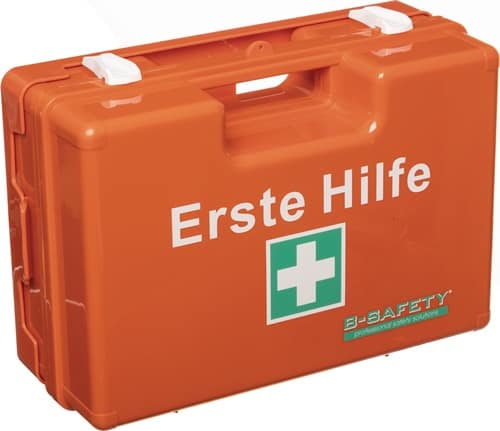 B-SAFETY Erste Hilfe Koffer DIN 13169-2021 B310xH210xT130ca.mm orange B-SAFETY