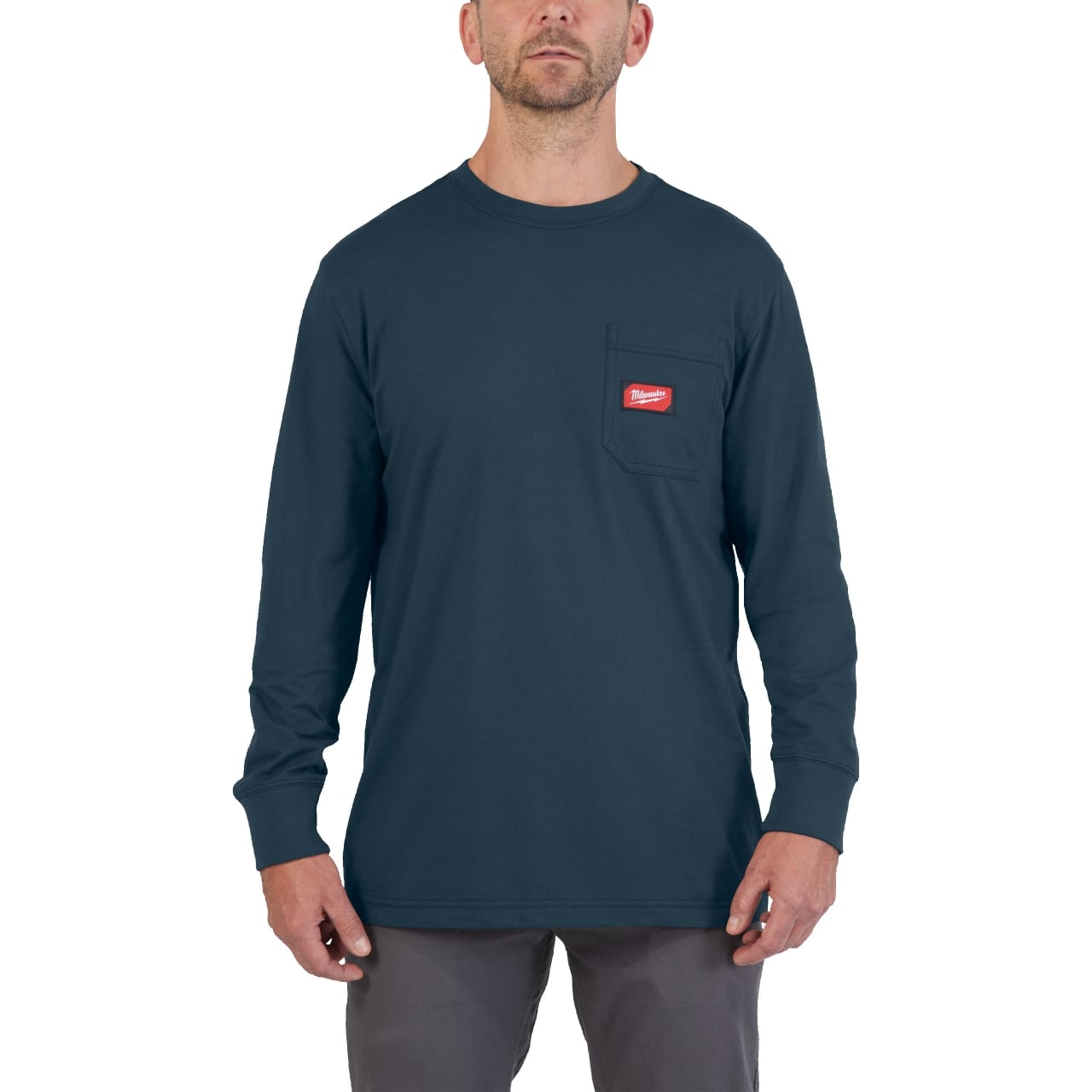MILWAUKEE Arbeits-Langarm-Shirt blau mit UV-Schutz WTLSBLU-M