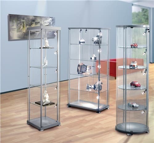 KERKMANN Glasvitrine H1800xB425xT425mm quad.Glas