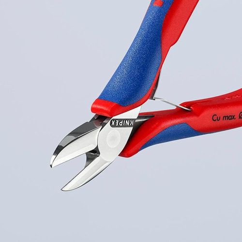 KNIPEX Elektronikseitenschneider L.130mm Form 0 Facette ja 2K-Hülle spiegelpol.KNIPEX