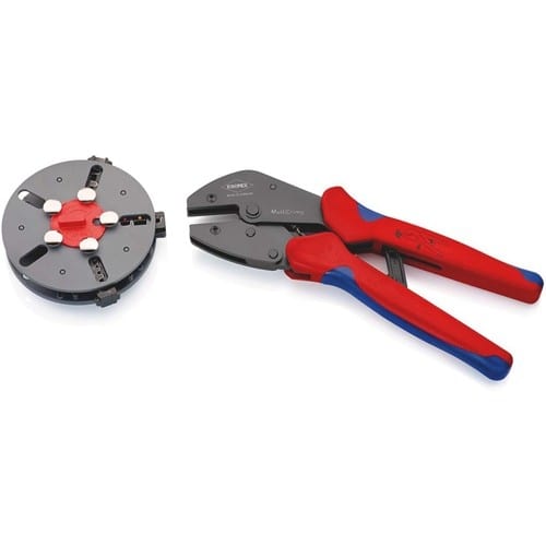 KNIPEX Crimpzange MultiCrimp® L.250mm 3 Wechseleinsätze KNIPEX
