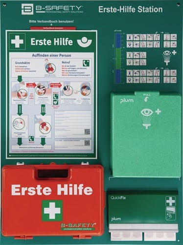B-SAFETY Erste Hilfe Station B800xH600xT150ca.mm Grün/Weiß B-SAFETY