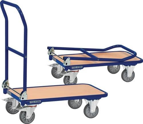TECWERK Plattformwagen Ladeflächen L720xB450mm STA taubenblau Trgf.250kg TECWERK