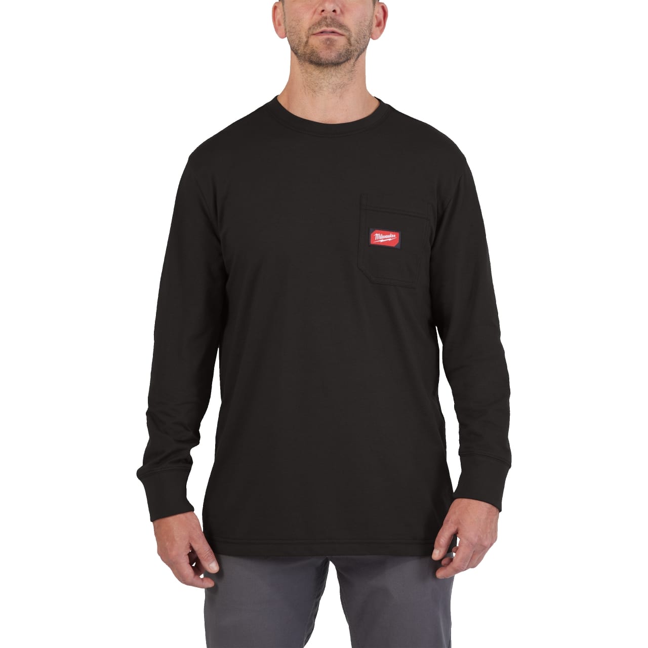 MILWAUKEE Arbeits-Langarm-Shirt schwarz mit UV-Schutz WTLSBL-M