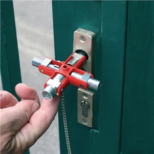 SCHUEBO Doppel-Schaltschrankschlüssel SuBMaster 9 in 1 14 Funktionen m.Karab.h.an Kette