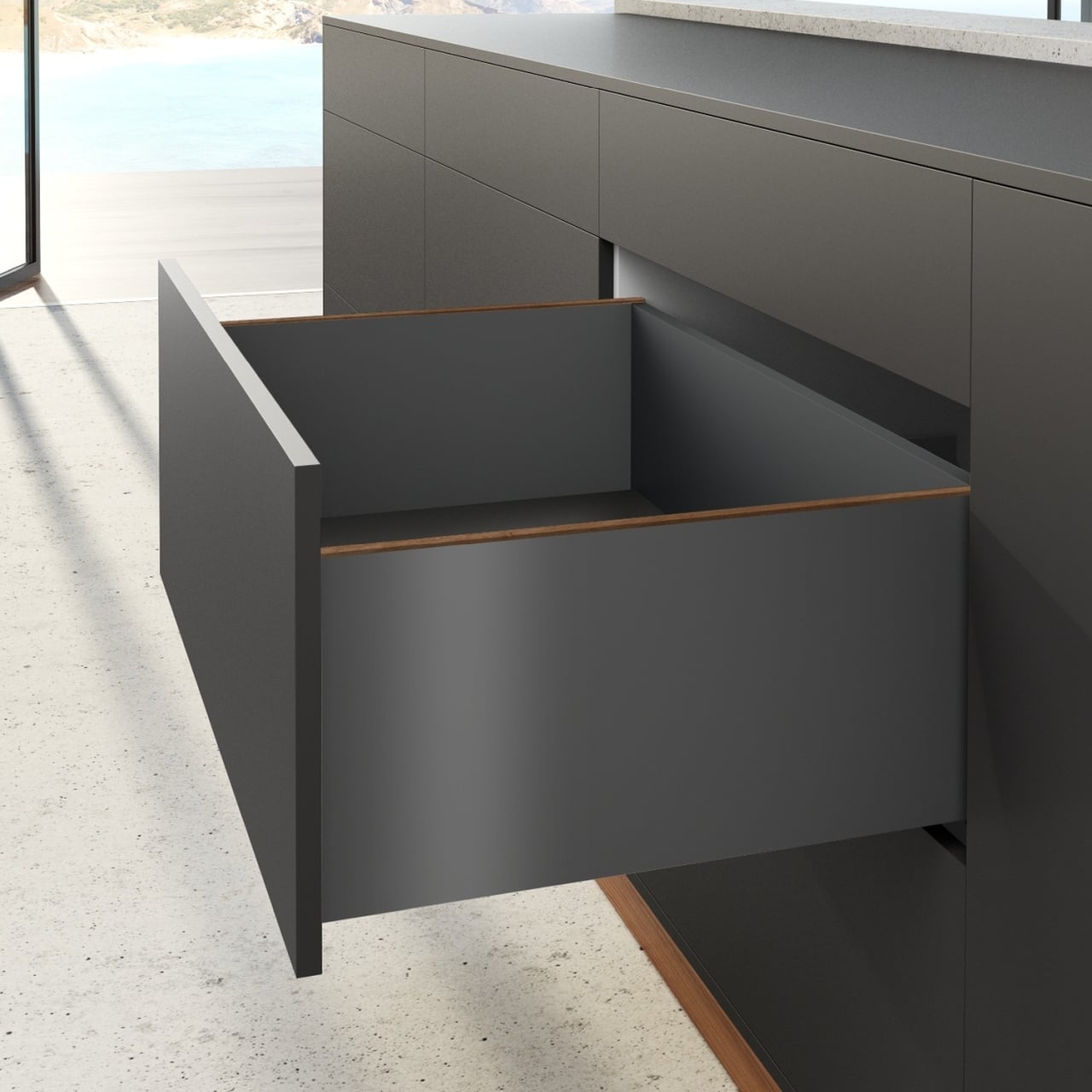 HETTICH AvanTech YOU Set Zarge Höhe 251 mm, NL 450 mm, anthrazit, links und rechts, 9255355