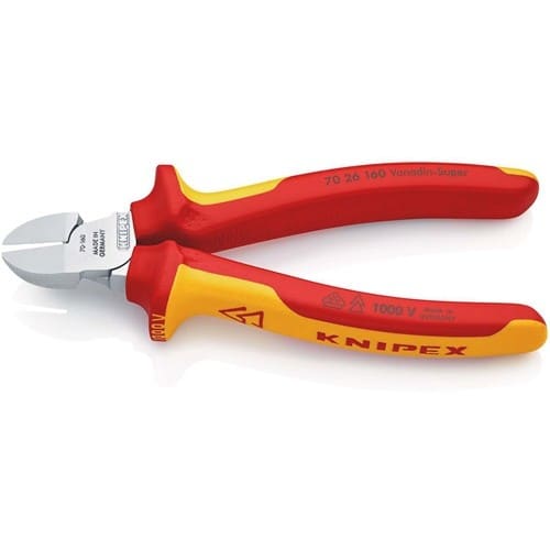 KNIPEX Seitenschneider L.160mm Kopf verchr.VDE Mehrkomp.-Hüllen KNIPEX