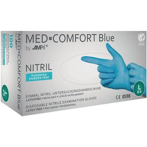 AMPRI Einw.-Handsch.Med Comfort Blue Gr.XL blau Nitril PSA III 100 St./Box