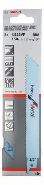 BOSCH Säbelsägeblatt S 925 VF, Heavy for Metal, 5er-Pack