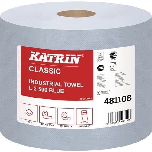 ELOS Putztuchrolle Katrin Classic L 2 L.ca.360 mmxB.ca.220mm blau 2-lag.2 RL/VE ELOS
